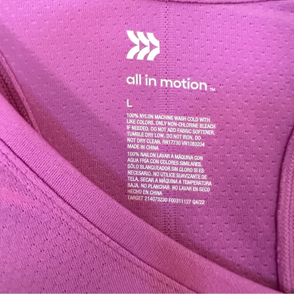 NWT All in Motion Lavender Pink Sleeveless Racerback Tank Size L - Picture 5 of 6